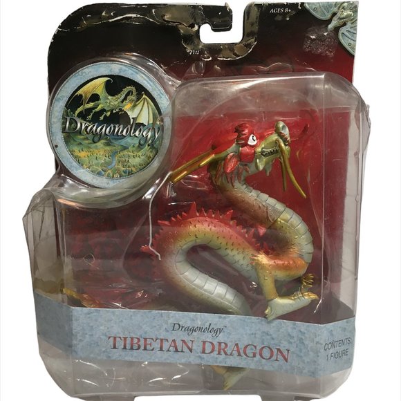 TIBETAN DRAGON Dragonology Series Figure Sababa Toys 8" inch Red Jointed VHTF - Picture 1 of 12